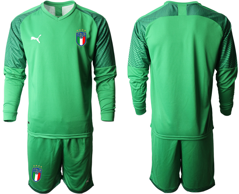 Cheap Men 2021 European Cup Italy green goalkeeper long sleeve soccer jerseys